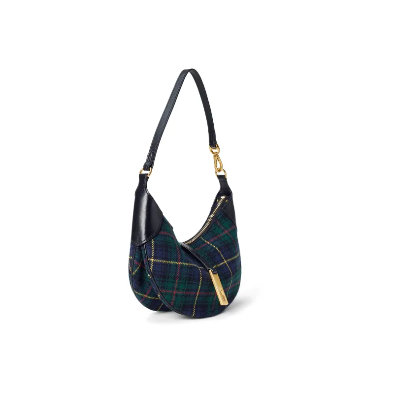 Polo Ralph Lauren Polo ID Fabric With Cow Leather Trim Handheld Handbag, Shoulder Bag Women's Green/Blue-2