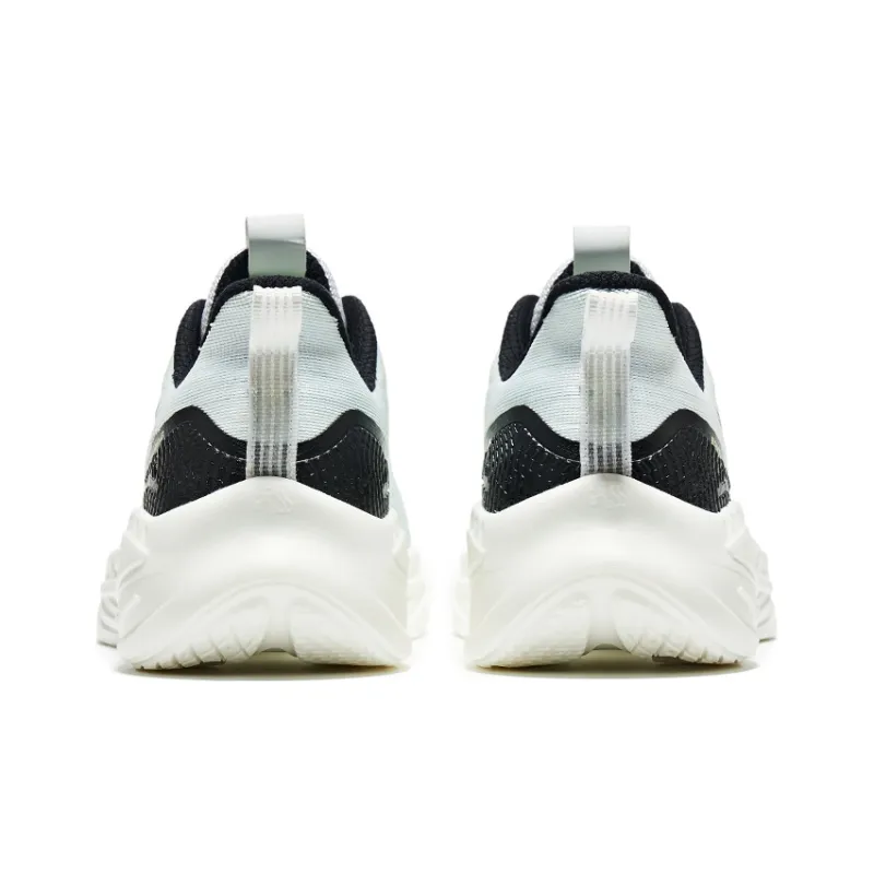 Erke Cushioning Anti Slip Wear Resistant Breathability Low Top Running Shoes Men's White Green-4