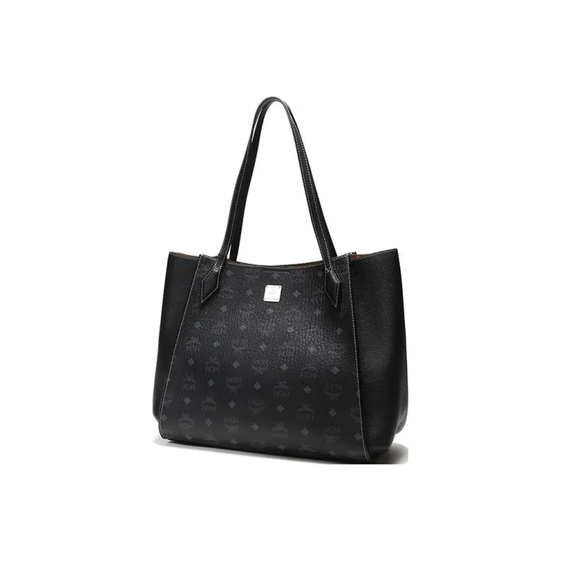 MCM Luisa Shopper Tote Medium Visetos Black-1