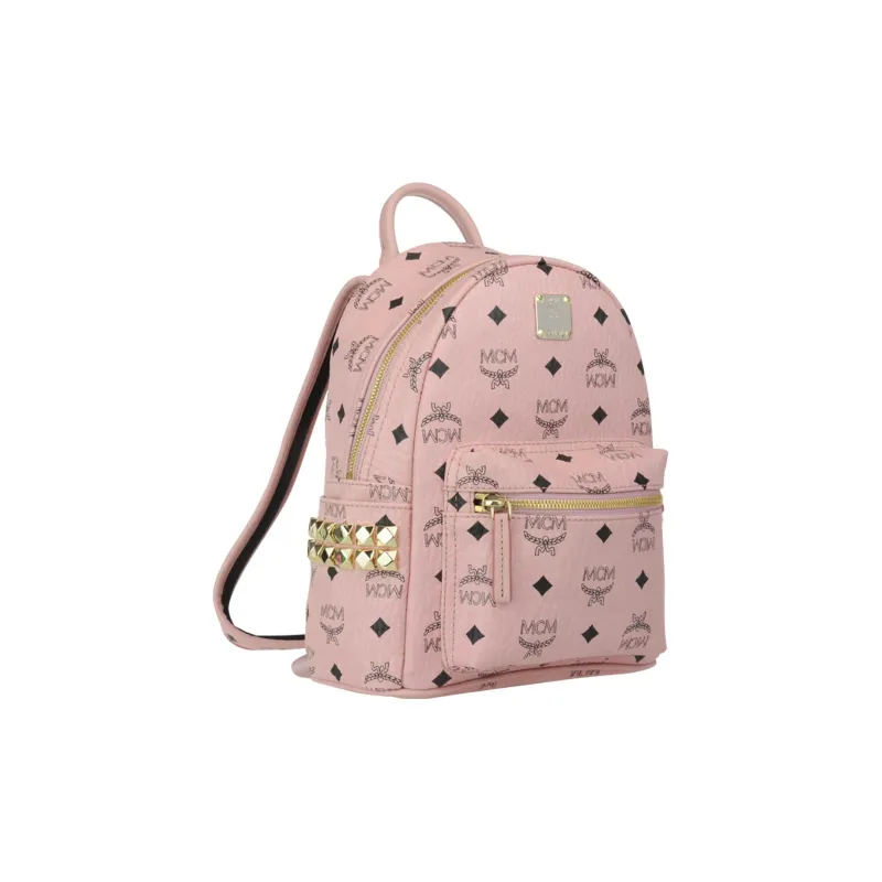 MCM Stark Side Studs Backpack Visetos Mini Soft Pink-1