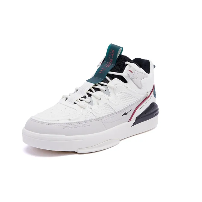 Erke Skateboard Shoes Men Mid Top Ivory White/Wild Gray-1