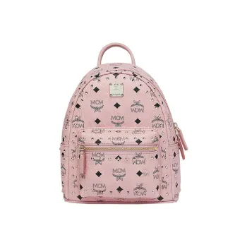 MCM Stark Visetos Artificial Leather Backpack Mini Women's Pink