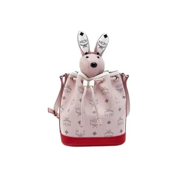 MCM Visetos Artificial Leather Crossbody Bag, Shoulder Bag Mini Women's Pink