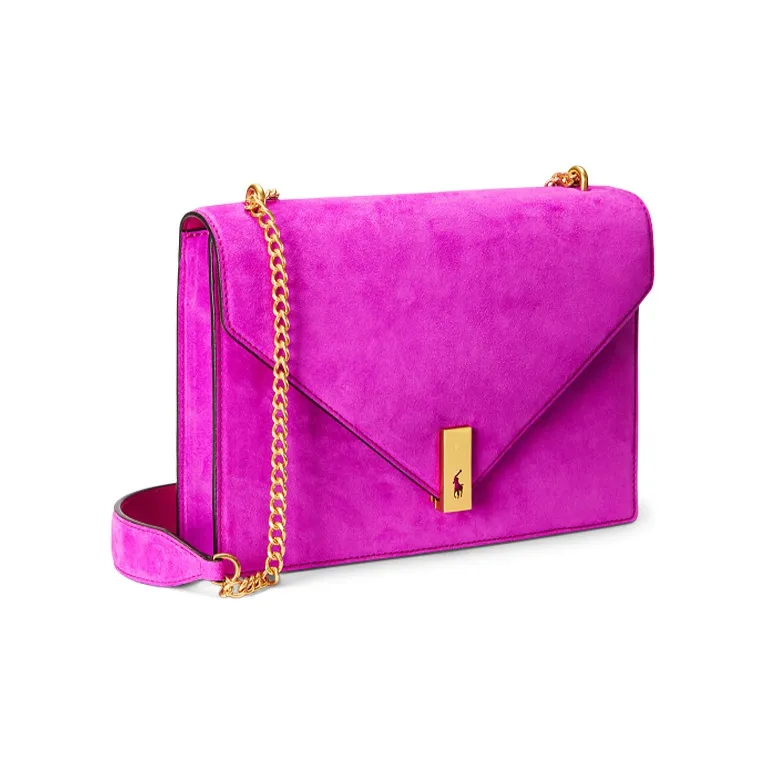 Polo Ralph Lauren Polo ID Cow Leather Envelope Bag Crossbody Bag Shoulder Bag Women's Rose Red-1