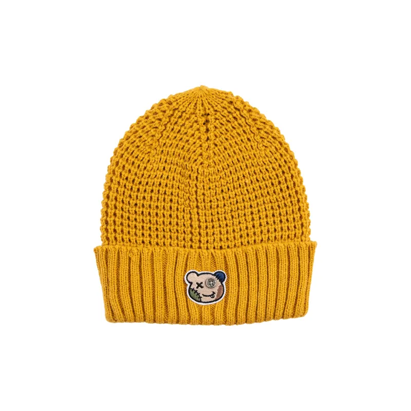Xotic Artificial Wool Button Bear Knitted Fabric Cold Cap Unisex-3