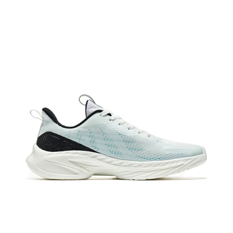 Erke Cushioning Anti Slip Wear Resistant Breathability Low Top Running Shoes Men's White Green-1