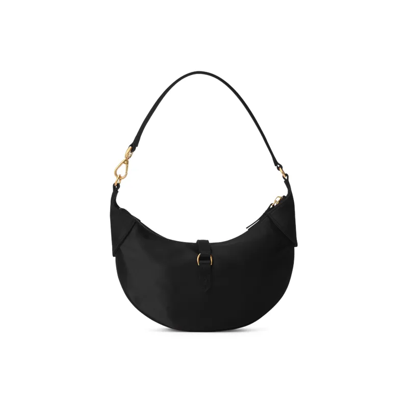Polo Ralph Lauren Polo ID Satin Fabric With Cow Leather Patchwork Trim Handheld Handbag Shoulder Bag Women's Black-1
