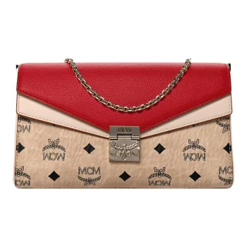 MCM Millie Visetos Leather One Shoulder Handbag, Crossbody Bag Regular Women's Red, Pink, White, Multicolor
