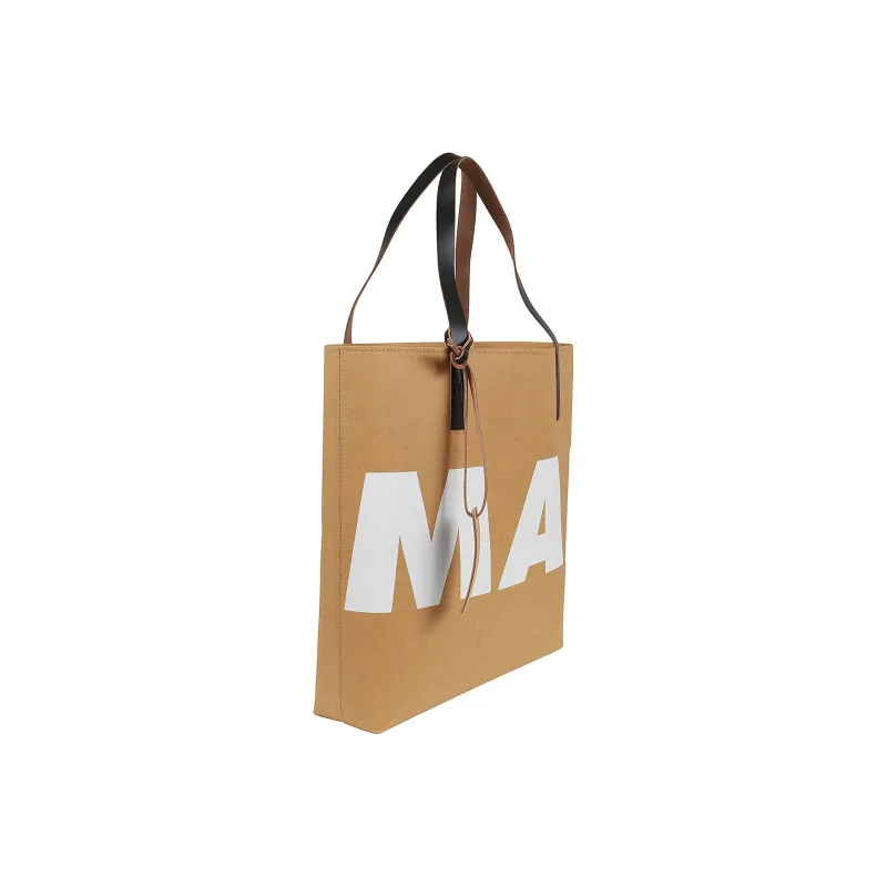 MARNI Leather Tote Bag, Shopping Bag, Handbag Tubas Women's Brown-2