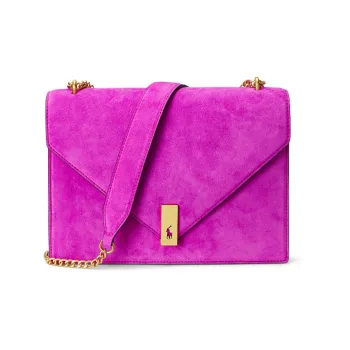 Polo Ralph Lauren Polo ID Cow Leather Envelope Bag Crossbody Bag Shoulder Bag Women's Rose Red