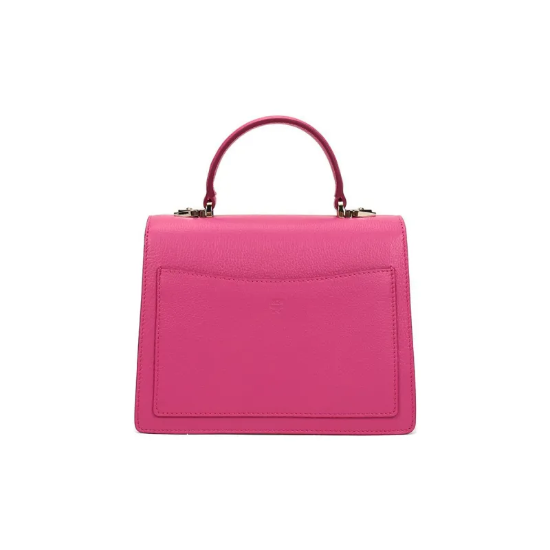 MCM Patricia Visetos Artificial Leather, Cow Leather One Shoulder Handbag, Crossbody Bag Small Size Women's Pink-3