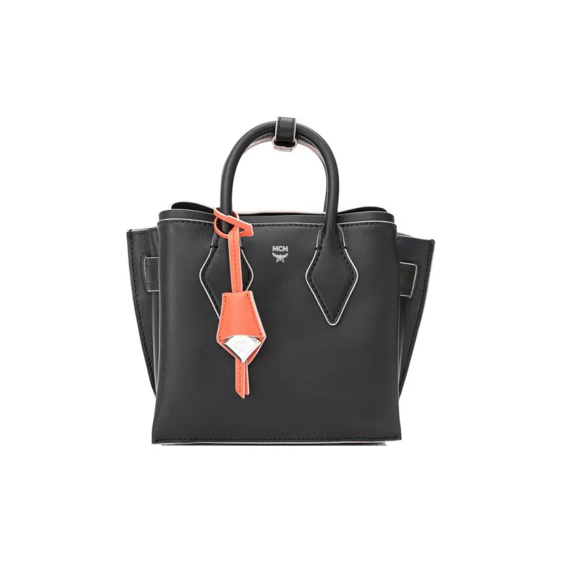 MCM Cow Leather Handbag Mini Women's Black-0
