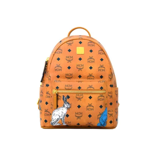 MCM Stark Danube Artificial Leather Gym Trumpets Unisex Light Brown
