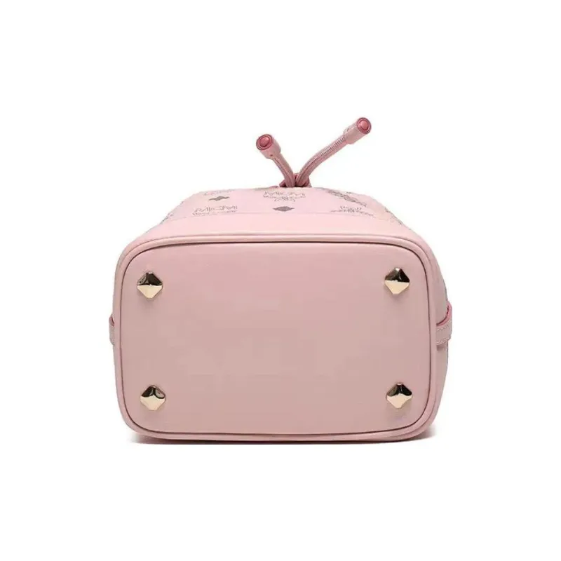 MCM Leather Bucket Bag, Shoulder Bag, Crossbody Bag Regular Women's Pink-3