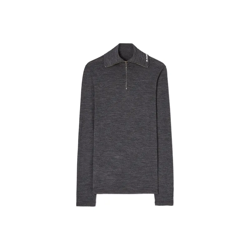 JIL SANDER Logo print Zip detail T shirt-0