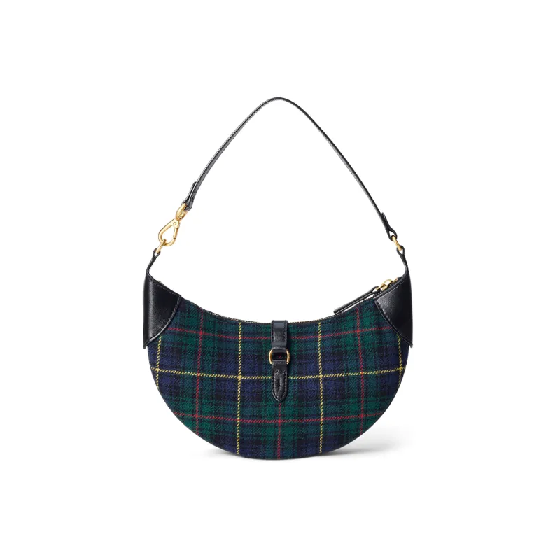 Polo Ralph Lauren Polo ID Fabric With Cow Leather Trim Handheld Handbag, Shoulder Bag Women's Green/Blue-1