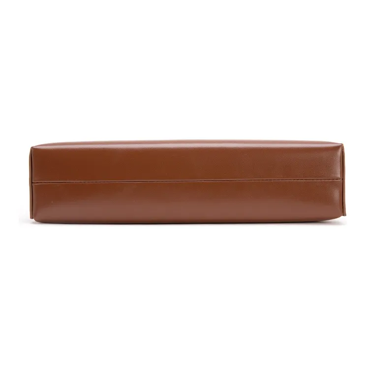 VENOF Cow Leather Shoulder Bag, Small Square Bag, Handbag, Shoulder Bag Women's Van Dyke Brown Minior Red-3