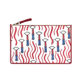 Valentino Cow Leather Clutch Women's White