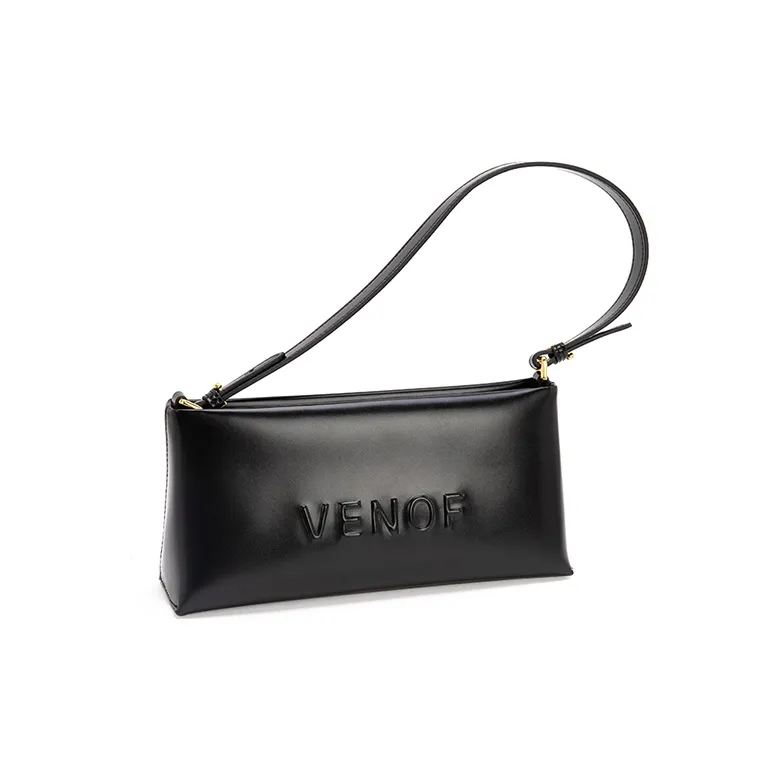 VENOF Cow Leather Shoulder Bag, Small Square Bag, Handbag, Shoulder Bag Women's Van Dyke Brown Minior Red-15