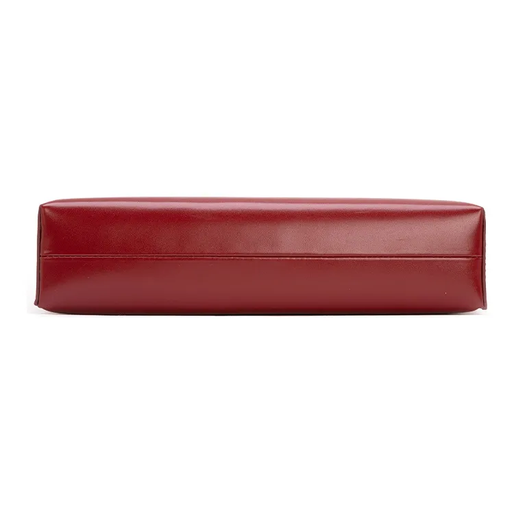 VENOF Cow Leather Shoulder Bag, Small Square Bag, Handbag, Shoulder Bag Women's Van Dyke Brown Minior Red-10