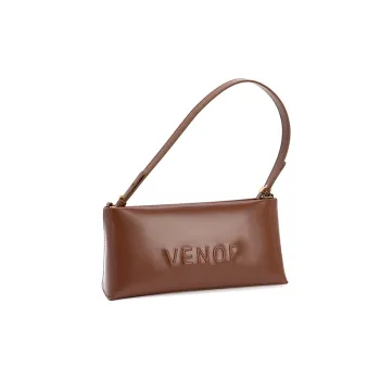 VENOF Cow Leather Small Square Shoulder Bag Crossbody Bag Shoulder Bag Women's Van Dyke Brown Menorah Red