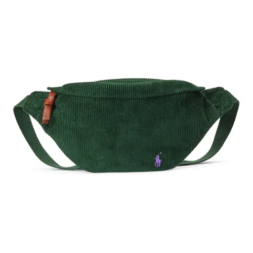 Polo Ralph Lauren Corduroy Blended Cotton With Leather Detail Crossbody Bags Fanny Pack Men's Green