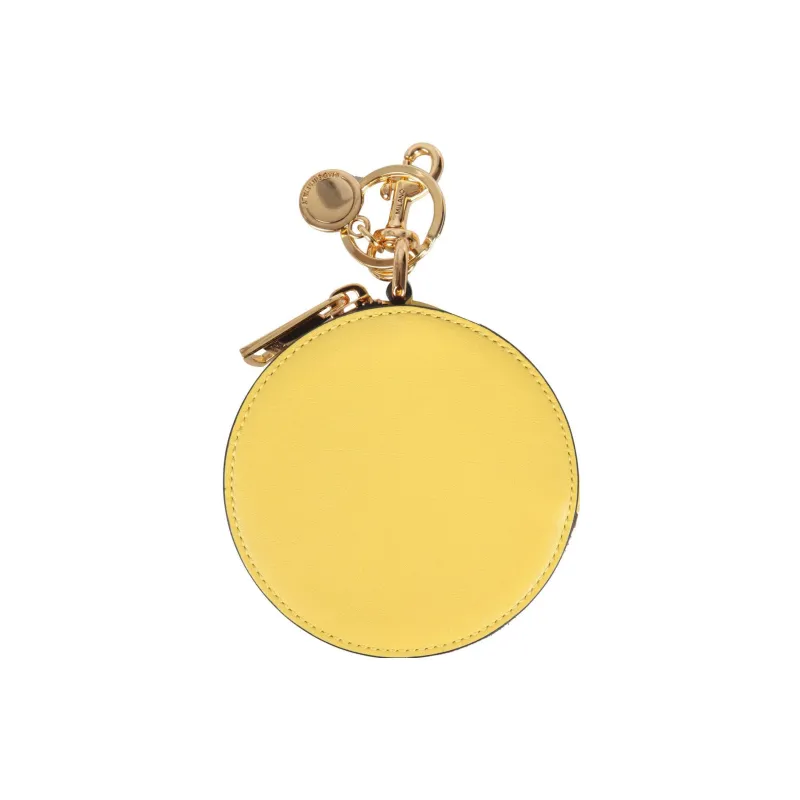 MOSCHINO Calfskin Pendant Bag Coin Purse Wallet Women's Yellow-1