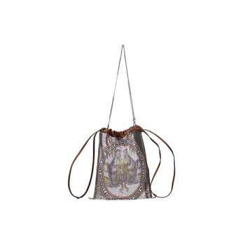 Burberry Fabric Storage Bag Handbag Shoulder Bag Women's Silver