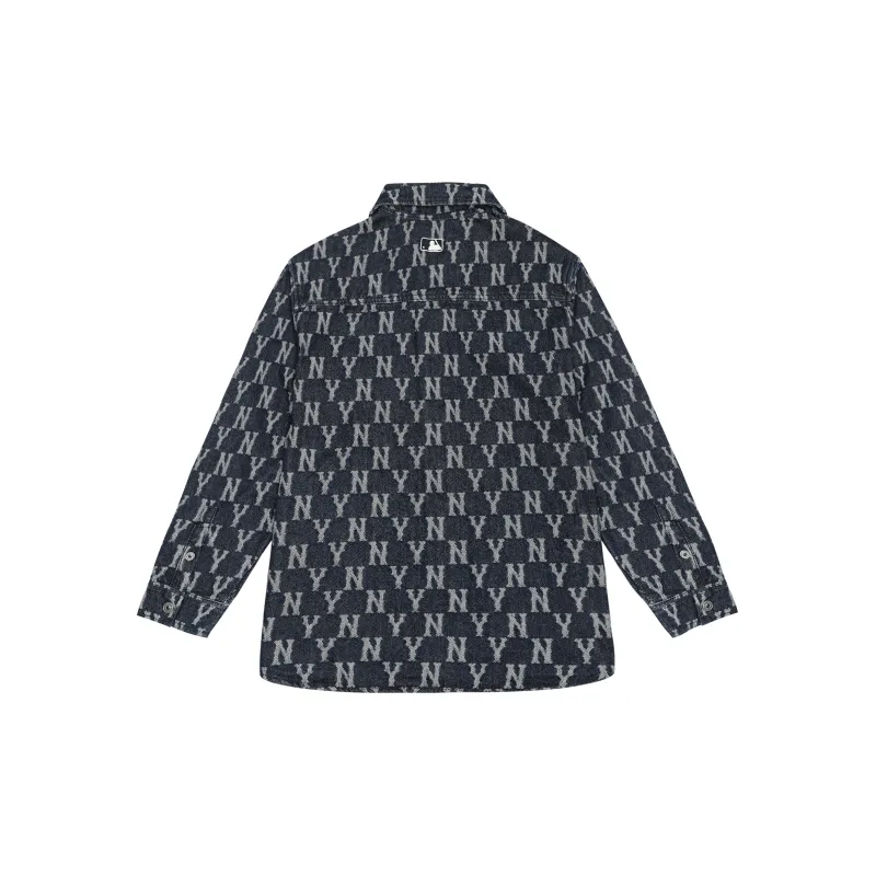 MLB Old Flower Shirts Unisex Dark Blue-1