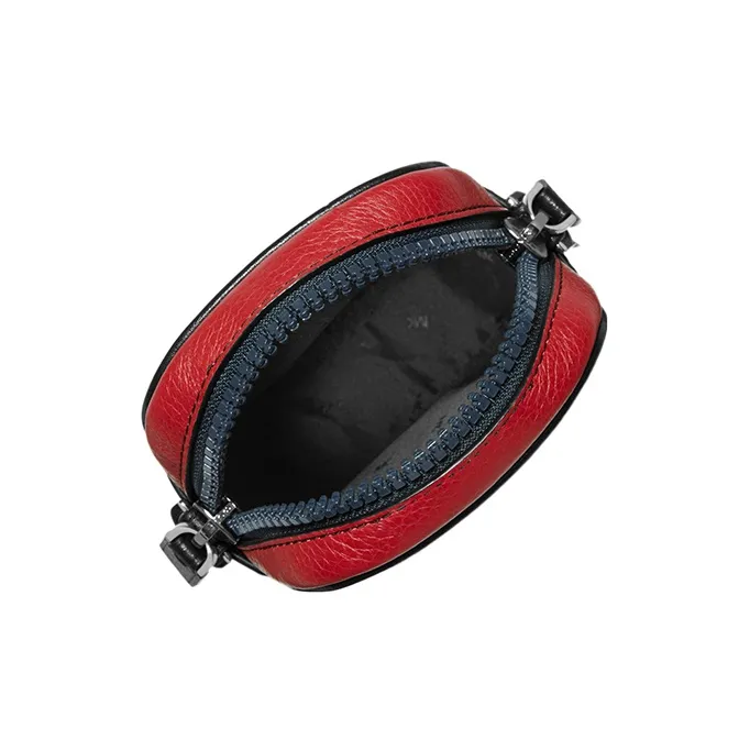 MICHAEL KORS Greyson Cow Leather Shoulder Bag Crossbody Bag Cell Phone Pouch Men's Dark Blue & Red-2