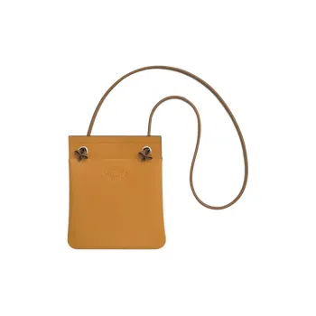 HERMES Aline Milo Lambskin And Swift Calfskin Shoulder Bag Crossbody Bag Mini Women's Sesame/Chestnut