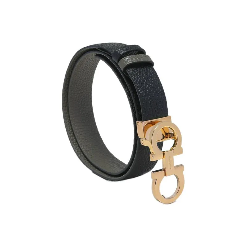 Ferragamo Leather Belts Women's Gray Green/Black-1