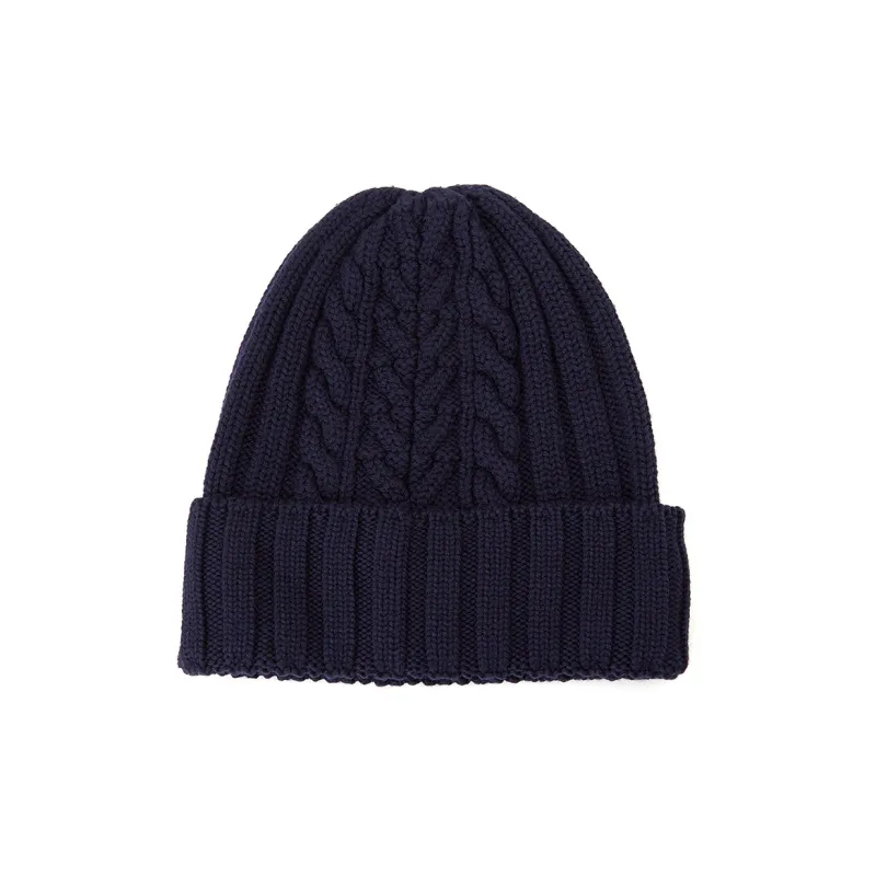 Moncler Logo-appliqué Cable-knit Beanie-1