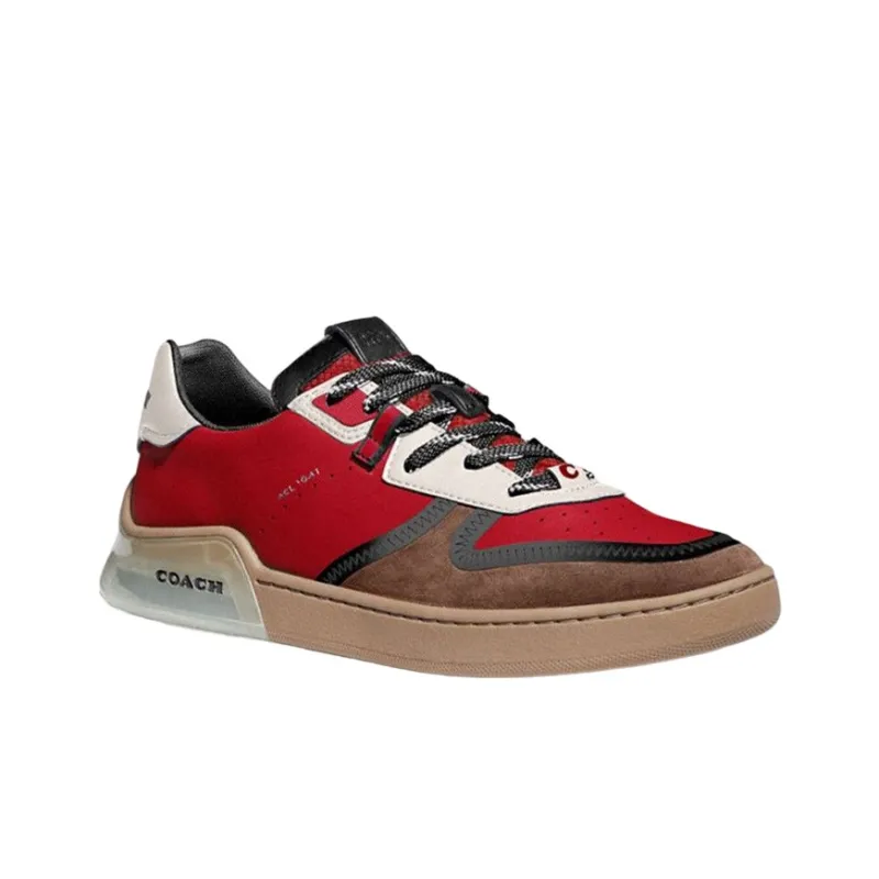 COACH CitySole Court Low-Top Stylish Skateboarding Shoes Men's Red Brown-2