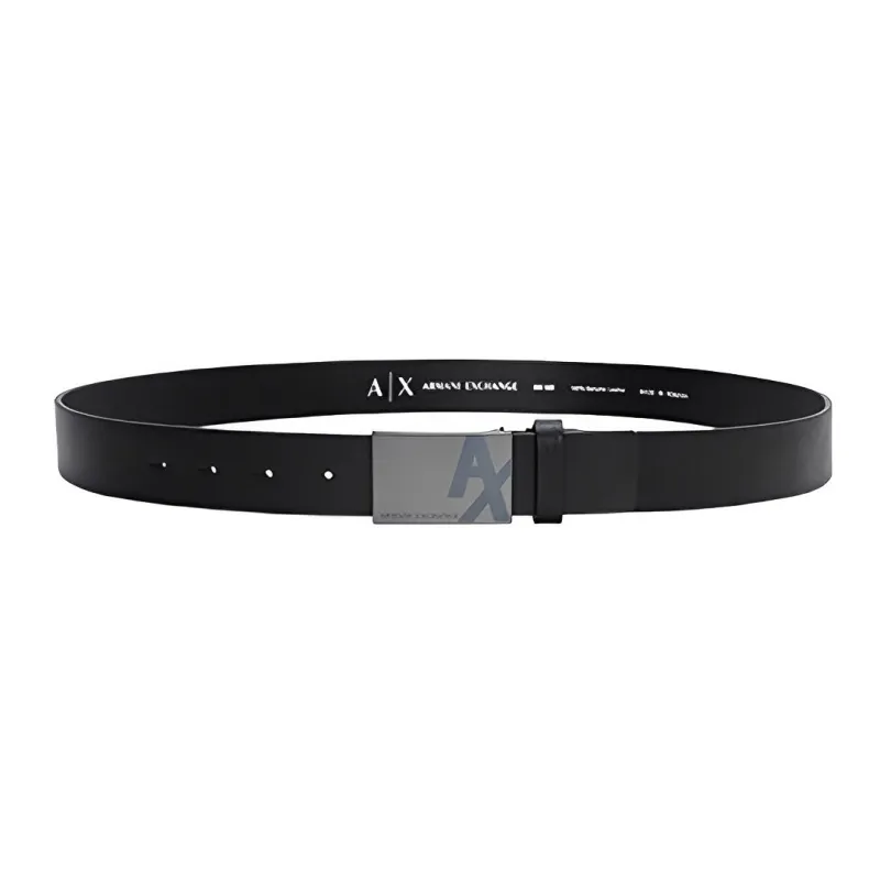 ARMANI EXCHANGE Solid Color Logo Print Smooth Buckle - Men's Width: 3.5cm-0