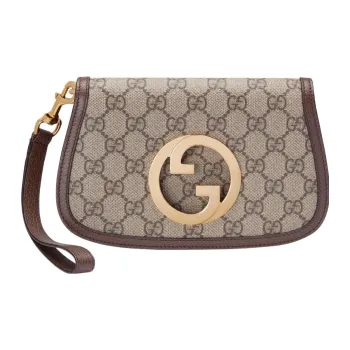 GUCCI Blondie Canvas Handbags Wrist Bags Clutches Mini Men's Ebony