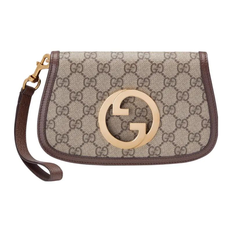 GUCCI Blondie Canvas Handbags Wrist Bags Clutches Mini Men's Ebony-0