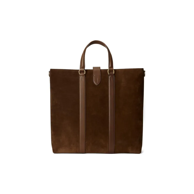 Polo Ralph Lauren Welington Suede Patchwork Cow Leather Shoulder Bag Crossbody Bag Handbag Men's Brown-2