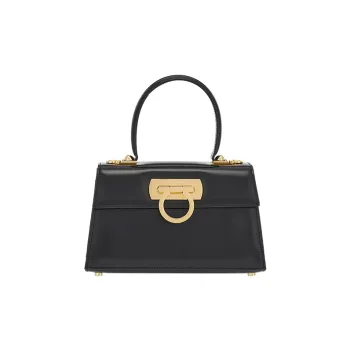 FERRAGAMO Cow Leather Shoulder Bag Crossbody Bag Handbag Women's Black