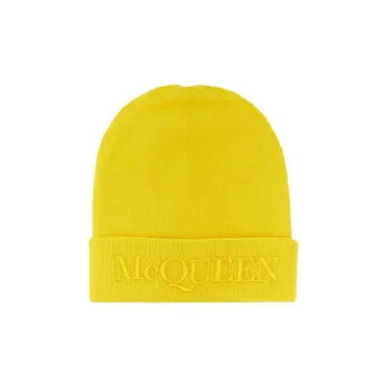 Alexander McQueen Logo Embroidered Turn Up Brim Beanie