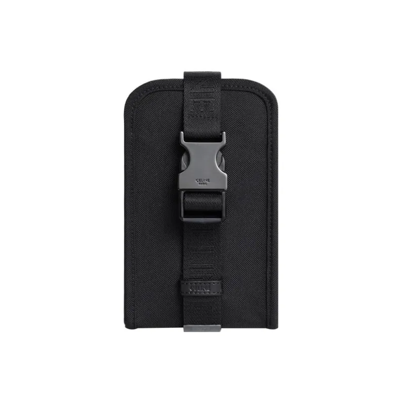 CELINE Fabric Shoulder Bag Crossbody Bag Cell Phone Pouch Men's Black-0