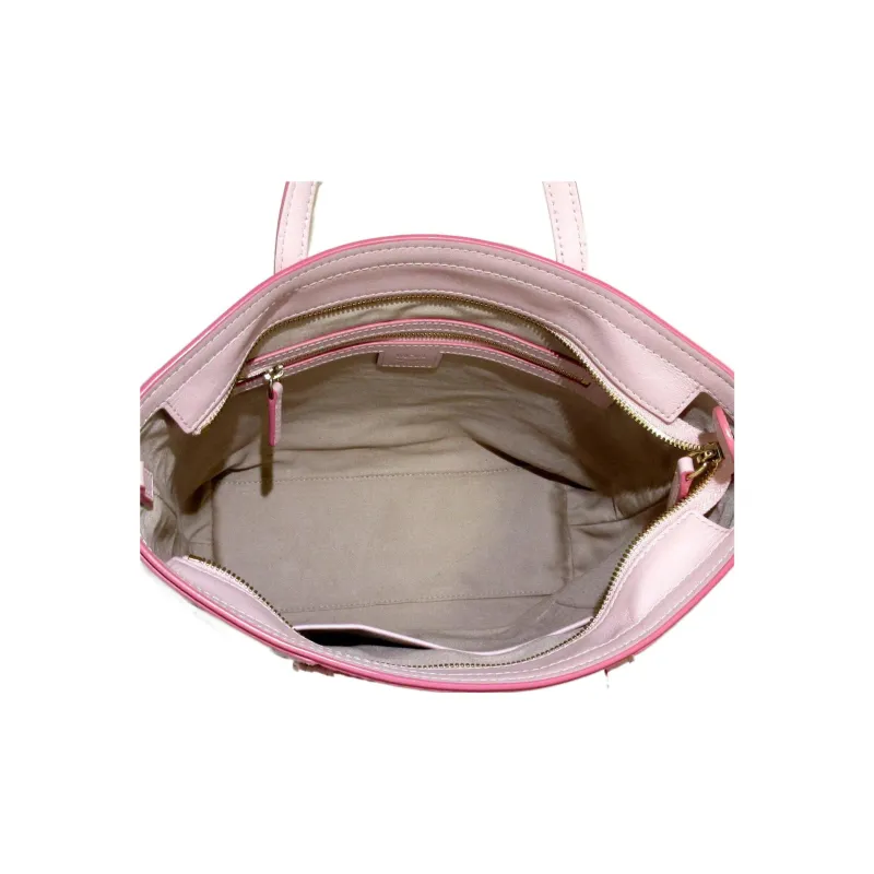 MCM Leather Tote Bag, Shopping Bag, Crossbody Bag, Handbag Small Size Women's Pink-4