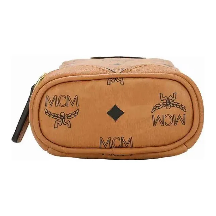 MCM Coated Canvas Shoulder Bag, Crossbody Bag, Coin Purse Mini Women's Cognac-4