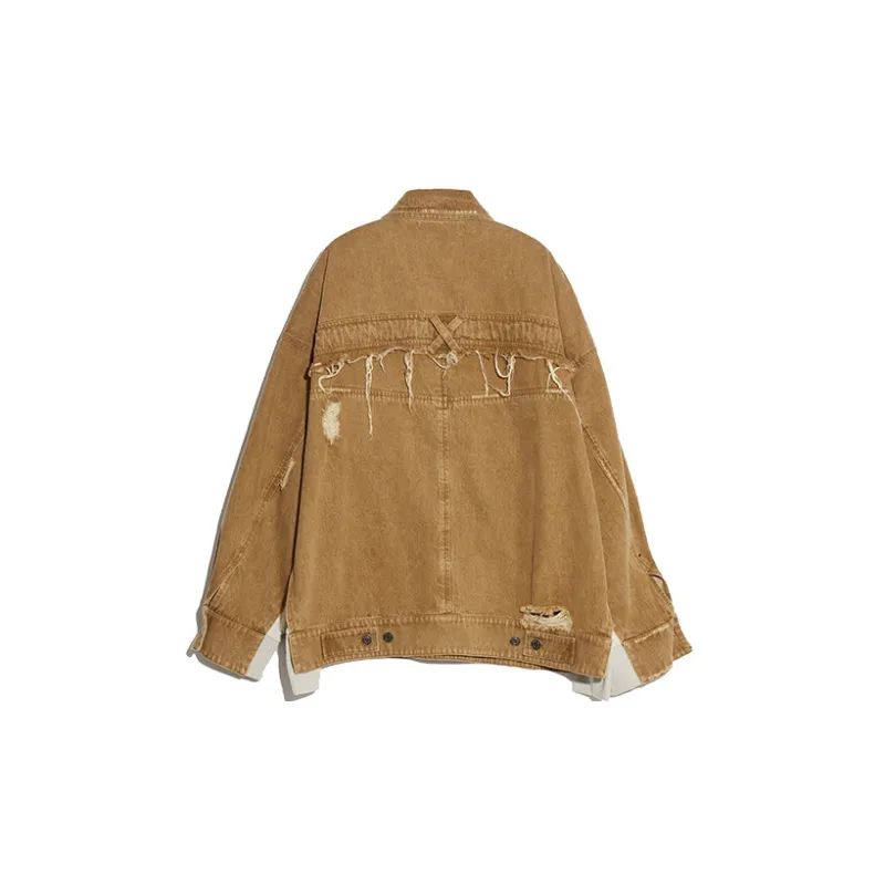 IEW.H Denim Jackets Men Dark Coffee-1