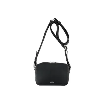 A.P.C Leather Camera Bag Shoulder Bag Crossbody Bag Men's Black