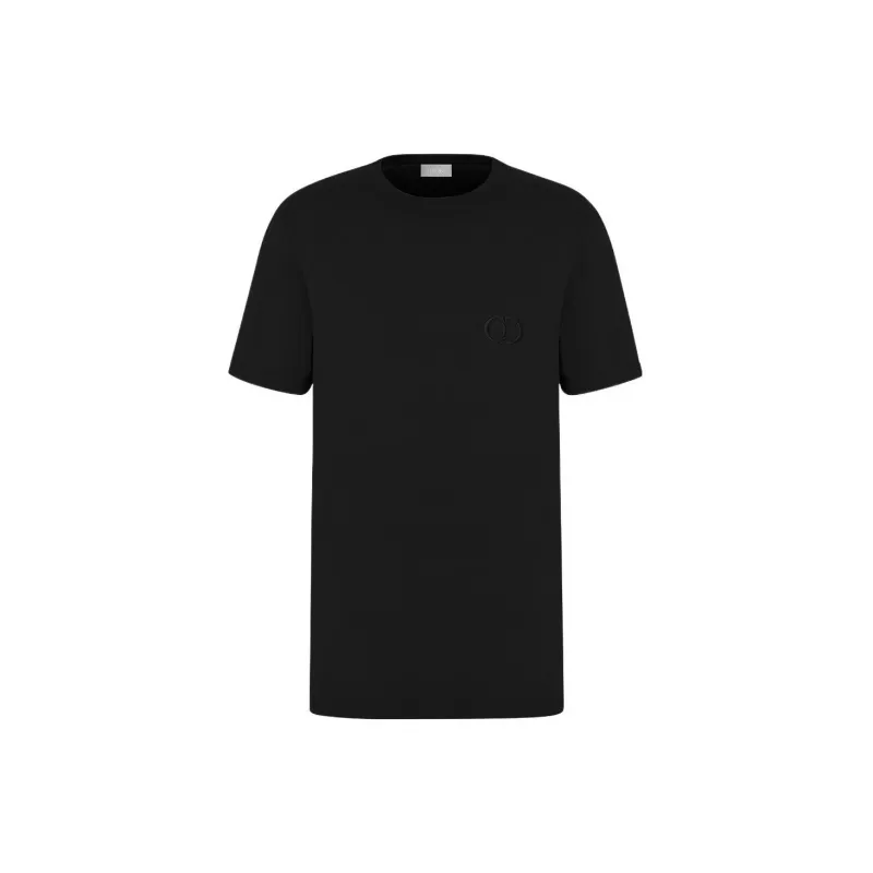 DIOR Logo Embroidered Crewneck T Shirt-0