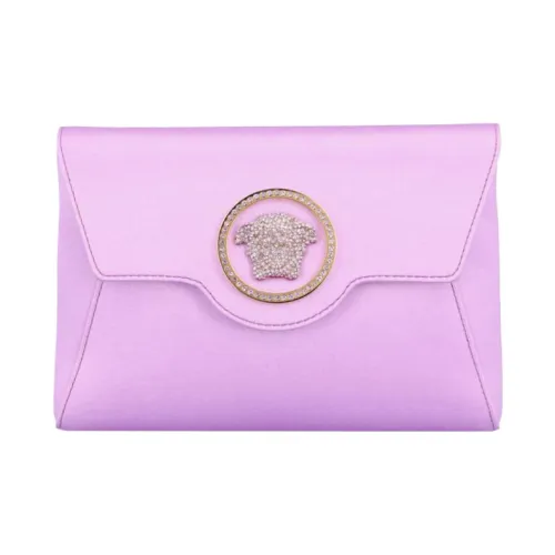 VERSACE La Medusa Satin Envelope Bag Handheld Crossbody Bag Shoulder Bag Women's Light Purple