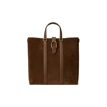Polo Ralph Lauren Welington Suede Patchwork Cow Leather Shoulder Bag Crossbody Bag Handbag Men's Brown