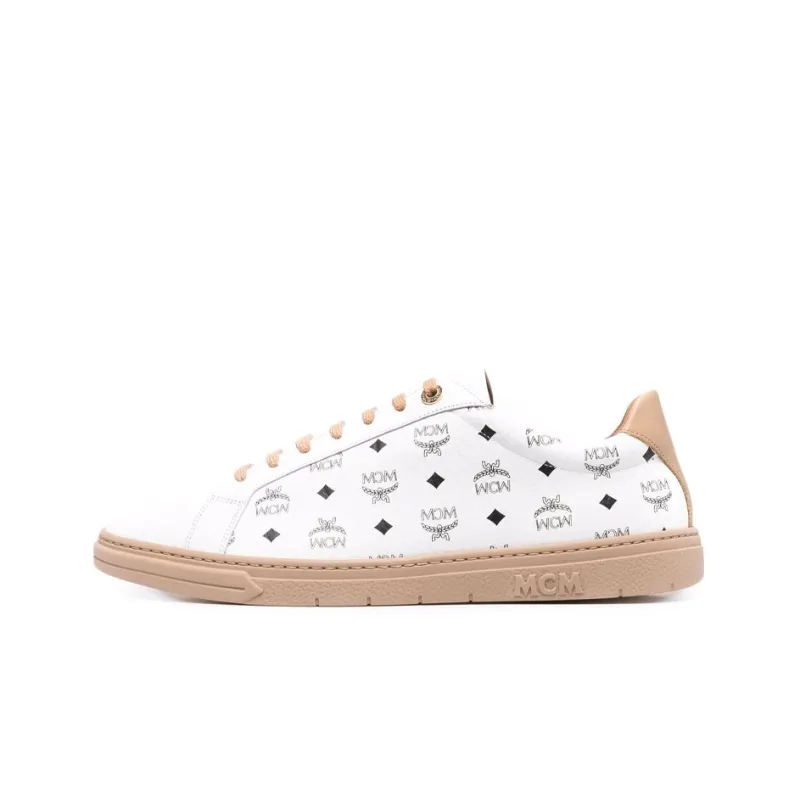 MCM Visetos Terrain Lo Skateboard Shoes Men's Beige-0