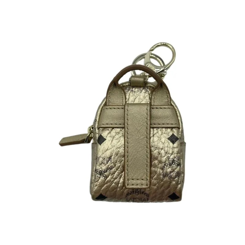 MCM Cow Leather, Artificial Leather Coin Purse Women's Gold-1